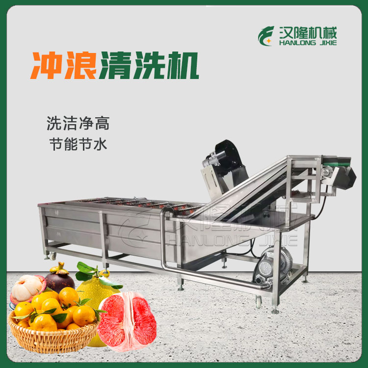 大型工業柑橘柚子櫻桃芒果蜜（mì）瓜火（huǒ）龍果清洗機 氣泡提升輸送（sòng）商用清洗機 不鏽鋼蔬菜水果中（zhōng）草（cǎo）藥清洗機