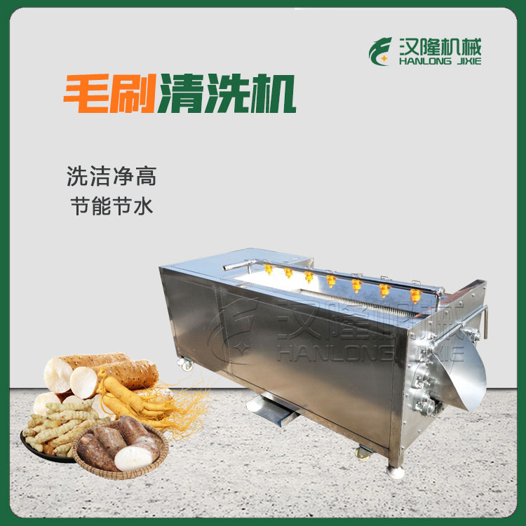 廠(chǎng)家直銷MSJ係列毛刷滾動深度清洗節水幹淨去泥(ní)土水果蔬菜中草藥材清洗機